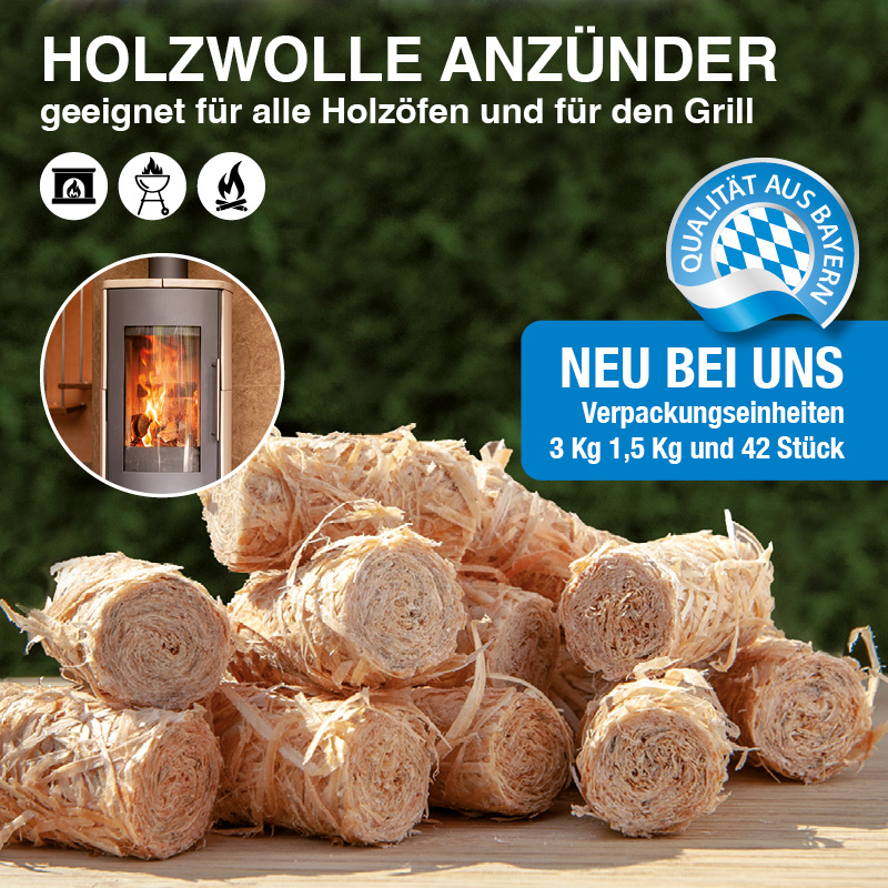 Holzwoll Anzünder für Holzoffen und Grill